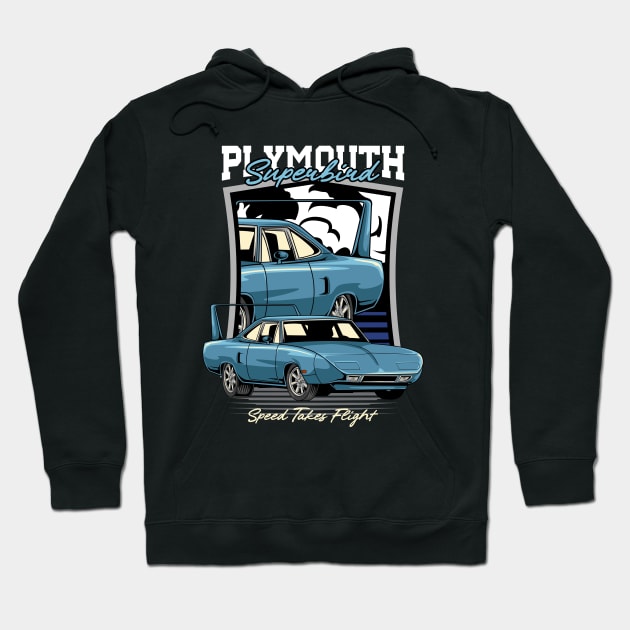1970 Plymouth Superbird Muscle Car Hoodie by milatees